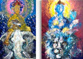 Elephant and Lion bleu 2025