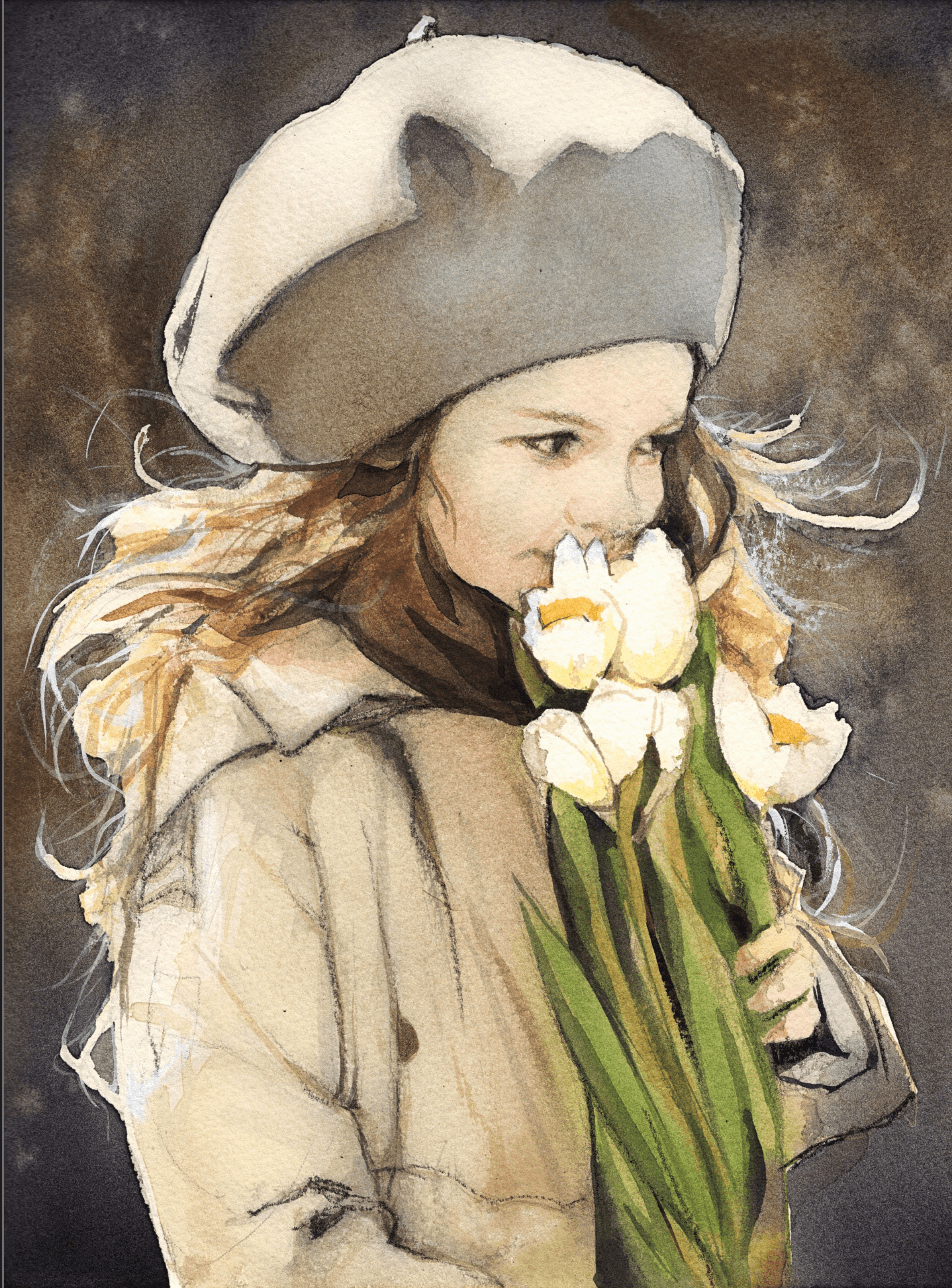 Girl with flowers